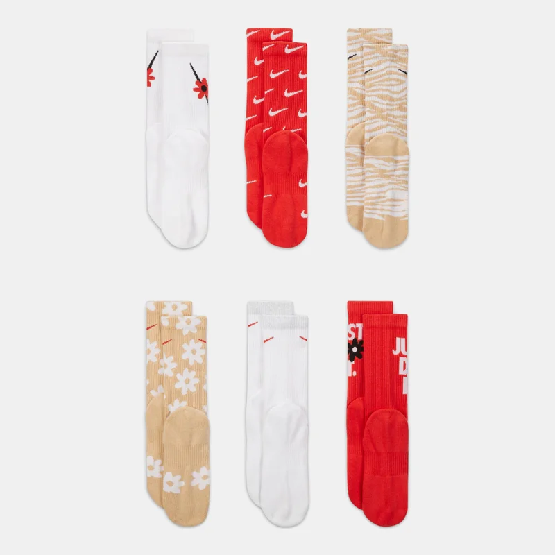 Nike Kids' Everyday Plus Cushioned Crew Socks (6 Pack)