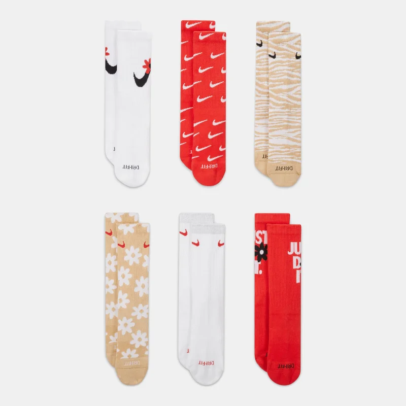 Nike Kids' Everyday Plus Cushioned Crew Socks (6 Pack)