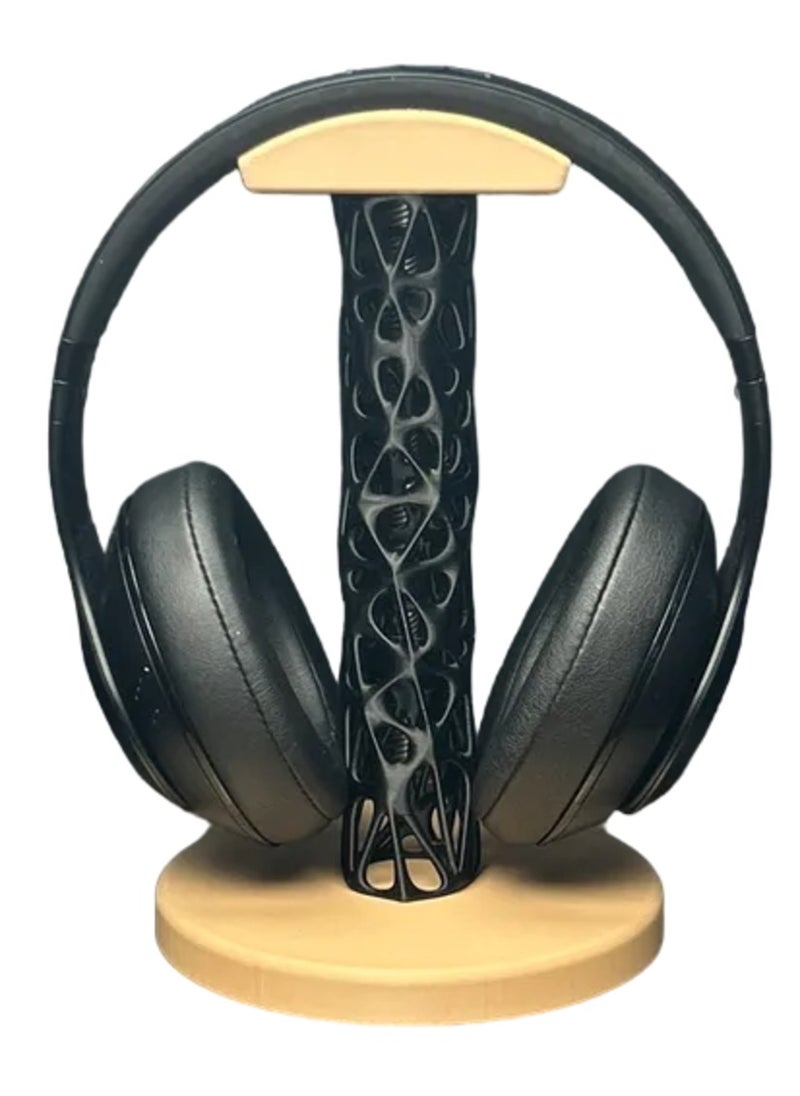 3D Brothers - Headphone Stand with a Modern Geometric Design - Sturdy Circular Base and Black Engraved Support - Image 1