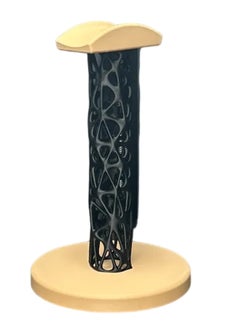 أخوة ثلاثي الأبعاد حامل سماعة رأس بتصميم هندسي عصري - قاعدة دائرية متينة ودعامة منقوشة باللون الأسود  - Image 3