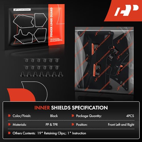 A-Premium Splash Guards Fender Liner Shields Compatible with Toyota 4Runner 2003-2009 FJ Cruiser 2007-2014 Land Cruiser Prado 2003-2019 Front Wheel Set of 4 - Image 3