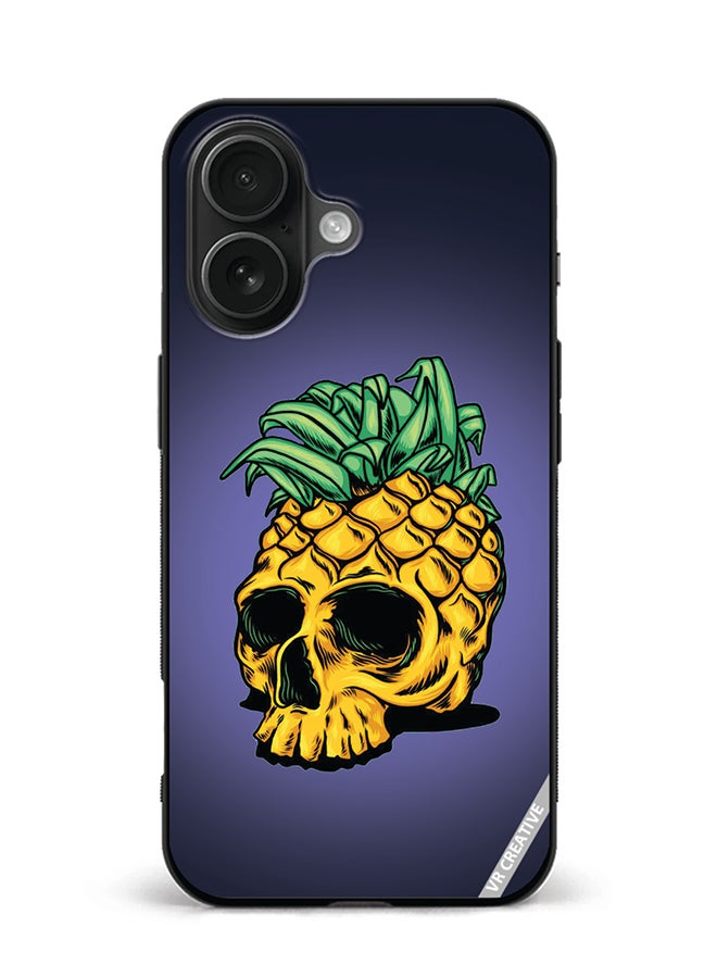 VR CREATIVE Protective Case Cover For Apple iPhone 16 Pineapple Skull Design Multicolour