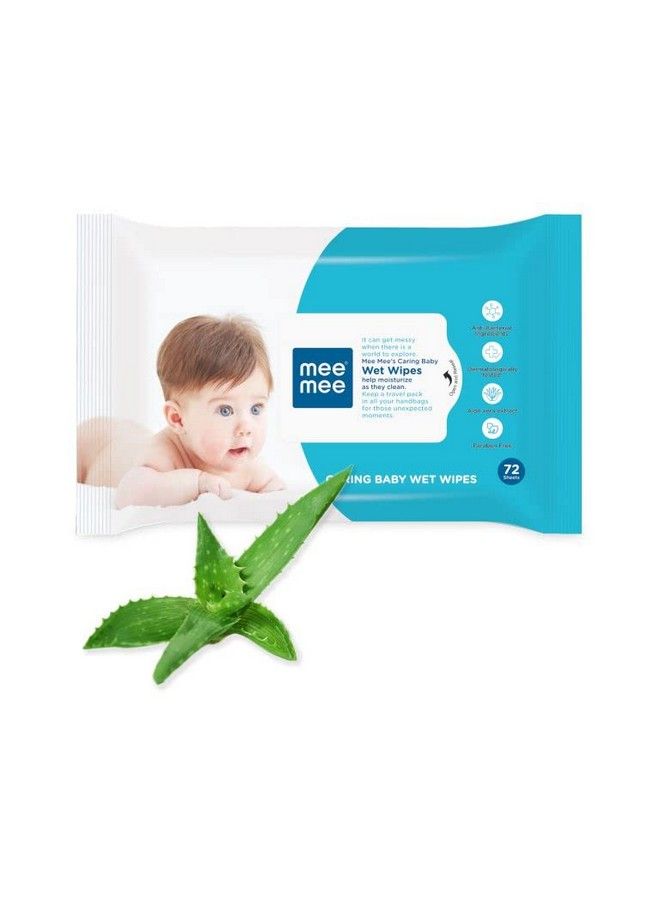 mee mee Baby Gentle Wet Wipes With Aloe Vera Extracts ;72 Pcs; Pack Of 1 - Image 2