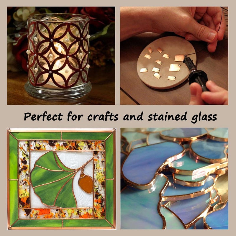 Meideal Meideal Copper Foil Tape [4 Pack] (5mm,6mm,8mm,10mm) X 66FT with Dual Conductive Adhesive Copper Tape for Guitar, Electrical Repairs, Arts & Crafts, Stained Glass, Paper Circuits, Soldering, Grounding  - Image 3