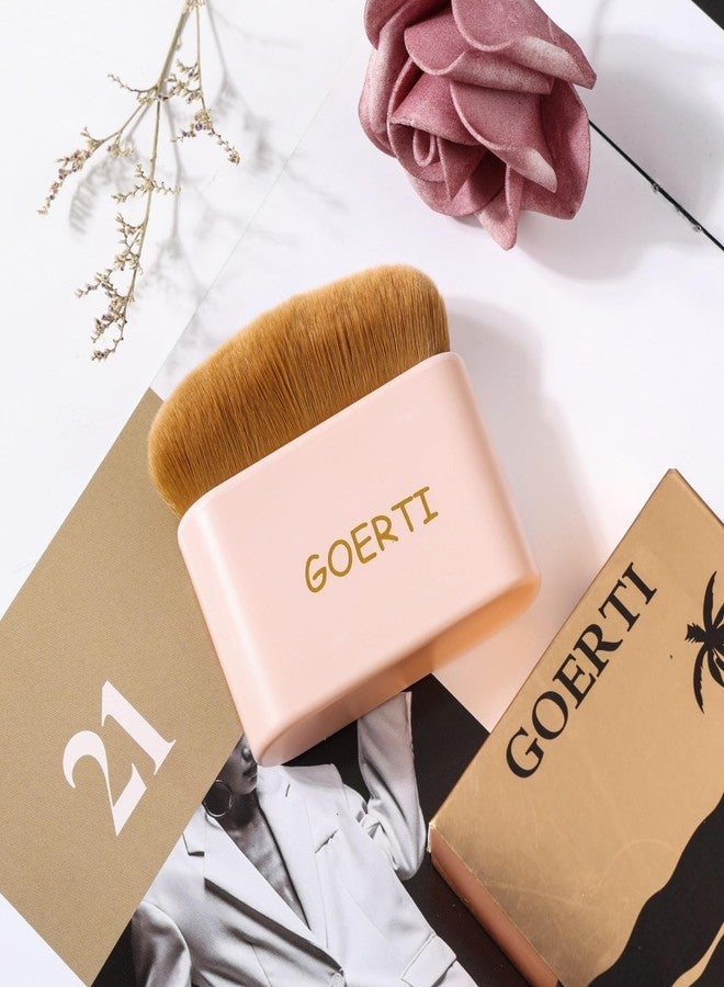 GOERTI فرشاة مكياج الجسم الكبيرة برو - فرشاة تان برونزية للتسمير الذاتي، فرشاة كابوكي للتسمير الذاتي، أداة تطبيق لدمج وتلطيف الجسم لمكياج الساق المثالي والتسمير، فرشاة دمج للتسمير بدون شمس للوجه والجسم - Image 5