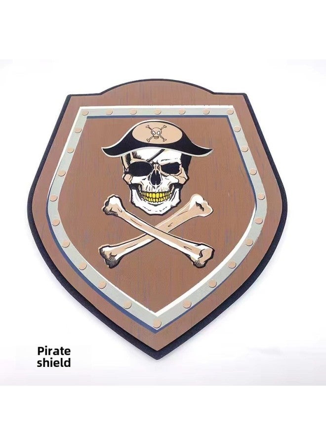 Spot Eva Toy Sword Children Foam Sword Safety Sword Simulation Sponge Sword Shield Pirate Sword Shield Wholesale-Color:Powder Shield W031  - Image 3