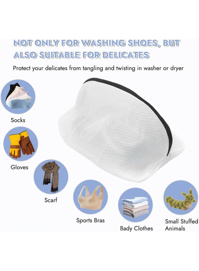 viola 3pcs Zipper Shoe Wash Bag Organizer Reusable Mesh Shoe Laundry Bags Travel Shoe Organization Bag Fit up to Men’s Size 12 for Sneakers, Trainers, Running Shoes (24CM*42CM) - Image 5
