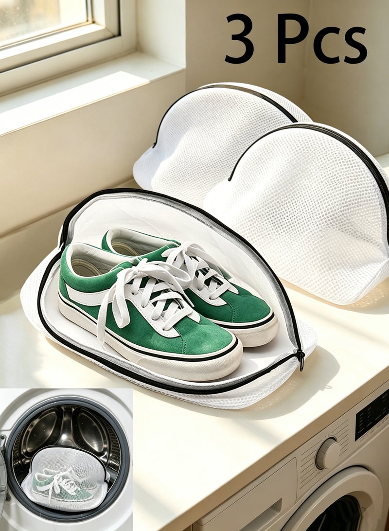 viola 3pcs Zipper Shoe Wash Bag Organizer Reusable Mesh Shoe Laundry Bags Travel Shoe Organization Bag Fit up to Men’s Size 12 for Sneakers, Trainers, Running Shoes (24CM*42CM) - Image 1