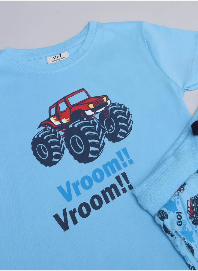 فكتور اند جين Graphic Print T-Shirt and All-Over Printed Shorts Set