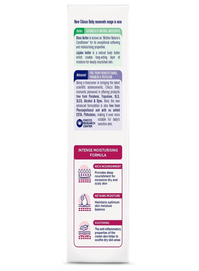 Chicco Baby Moments Rich Cream for Newborn Babies with Shea & Jojoba Butter, 100g| Rich Moisturization and Dryness Prevention |Dermatologically Tested |Phenoxyethanol, Parabens & Lauryl sulphates free - Image 2
