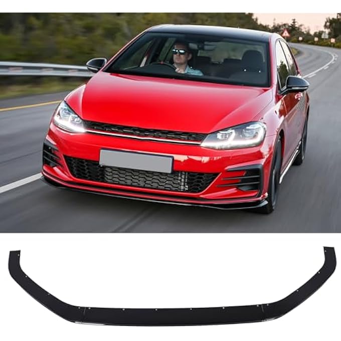 Torvex Front Splitter, Compatible with MK7.5 2017 to 2020, TCR Style Bumper Lip Canard, Gloss Black Spoiler Extension - Image 2