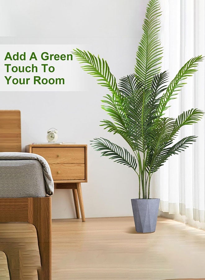 Arabest Artificial Tree Fake Plants,135cm Areca Palm Fake Trees Faux Plants Indoor Realistic Plants for Office Home Room Store Decor - Image 2