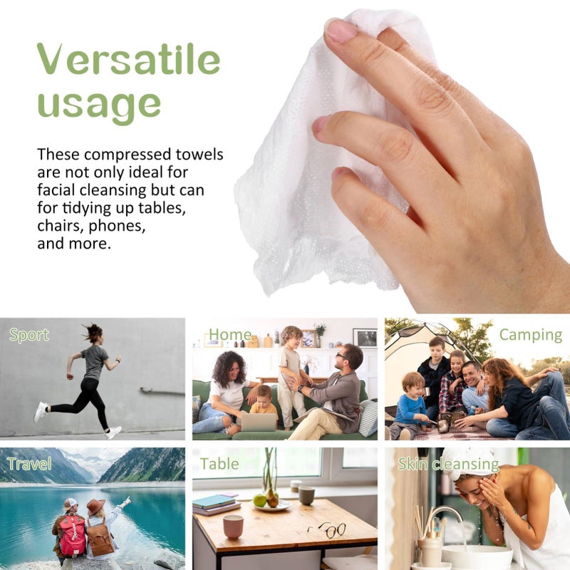 50pcs Compressed Disposable Face Towels Soft High Absorbency Travel Washcloth - Image 4