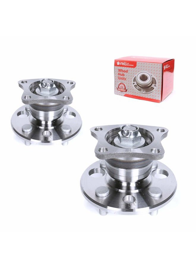 FKG 512018 Rear Wheel Bearing Hub Assembly fit for 1993-2002 Toyota Corolla, 1998-2002 Chevy Prizm, 1993-1997 Geo Prizm, 4 Lugs 4 Bolt Non Abs Set of 2 - Image 1