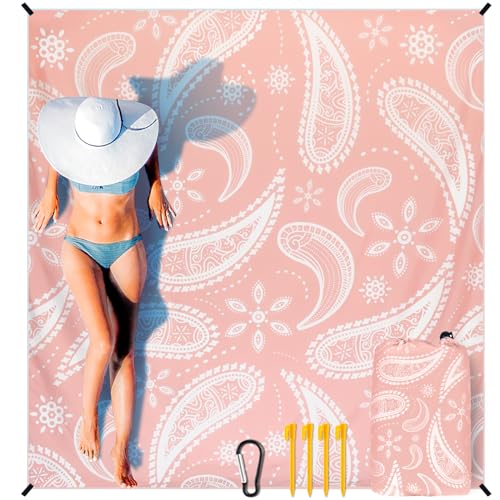 HIHOHO Beach Blanket Waterproof Sandproof Extra Large Beach Mat 79" X 83"/120"x108"for 1-8 Adults Quick Drying Durable Outdoor Picnic Mat for Beach Travel Camping Hiking - Image 1