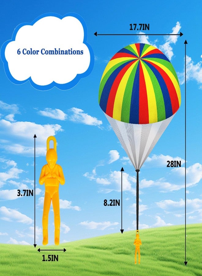 utosday Parachute Toy Easter Eggs Outdoor Flying Parachute for Kid, Throwing Children's Flying Toys with Small Figures, Easter Basket Stuffers Top Indoor Hand Throw Soliders for 3-12 Year Old (6PCS) - Image 2