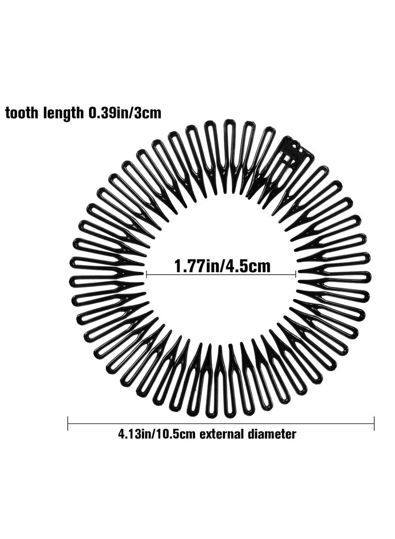 أوزيغالور 9 قطع أداة نمو الشعر المتحركة الكاملة الدائرية مجسمة مرنة معدنية دائرية متوسعة لعصا الشعر الحامل الخيط الرأس للنساء والفتيات، 3 ألوان - Image 2