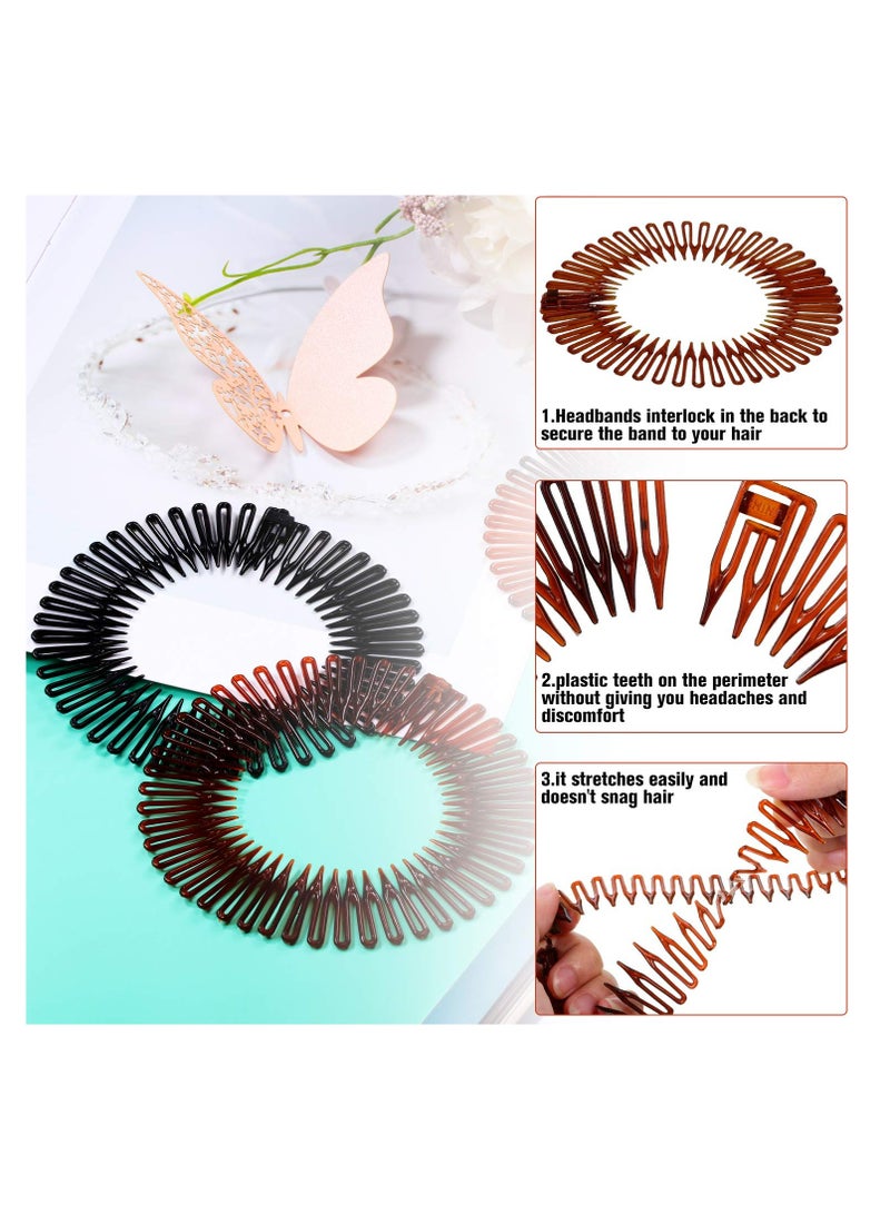 أوزيغالور 9 قطع أداة نمو الشعر المتحركة الكاملة الدائرية مجسمة مرنة معدنية دائرية متوسعة لعصا الشعر الحامل الخيط الرأس للنساء والفتيات، 3 ألوان - Image 3