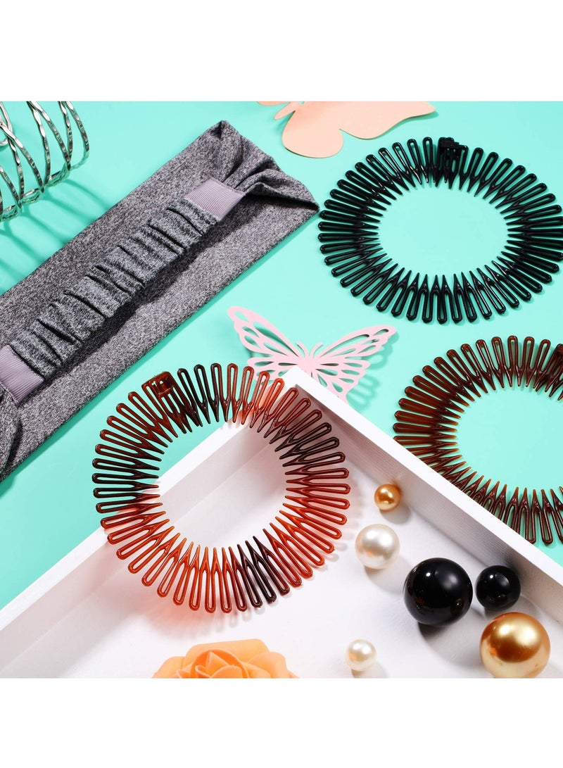 أوزيغالور 9 قطع أداة نمو الشعر المتحركة الكاملة الدائرية مجسمة مرنة معدنية دائرية متوسعة لعصا الشعر الحامل الخيط الرأس للنساء والفتيات، 3 ألوان - Image 4