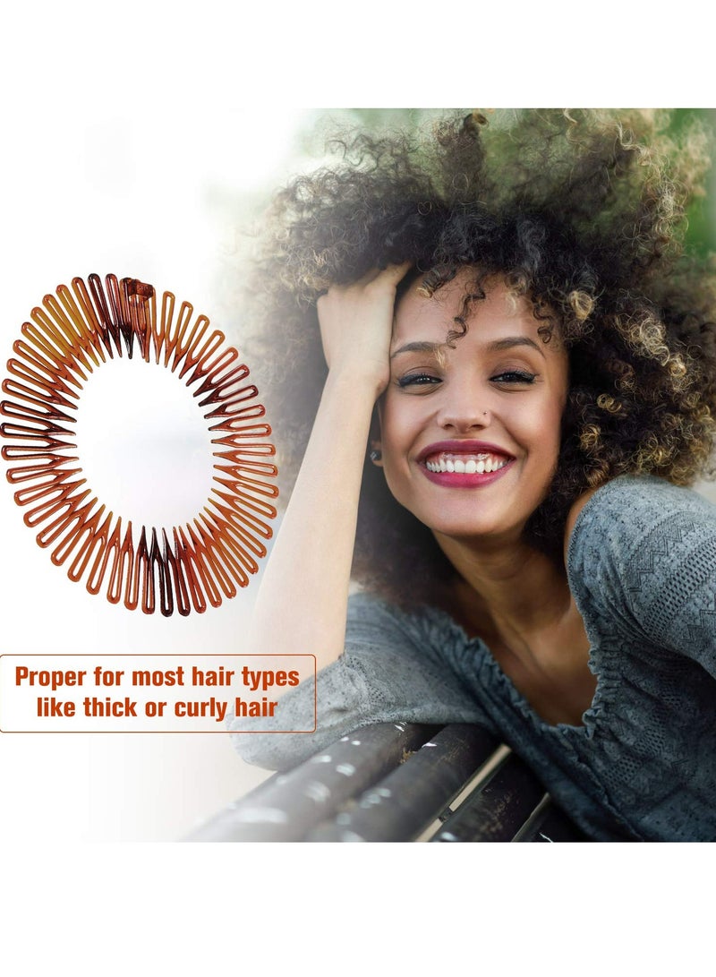 أوزيغالور 9 قطع أداة نمو الشعر المتحركة الكاملة الدائرية مجسمة مرنة معدنية دائرية متوسعة لعصا الشعر الحامل الخيط الرأس للنساء والفتيات، 3 ألوان - Image 5