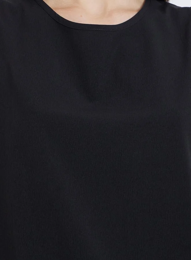 Take Two Take Two Women Black Solid Top and Skirts Co-Ords