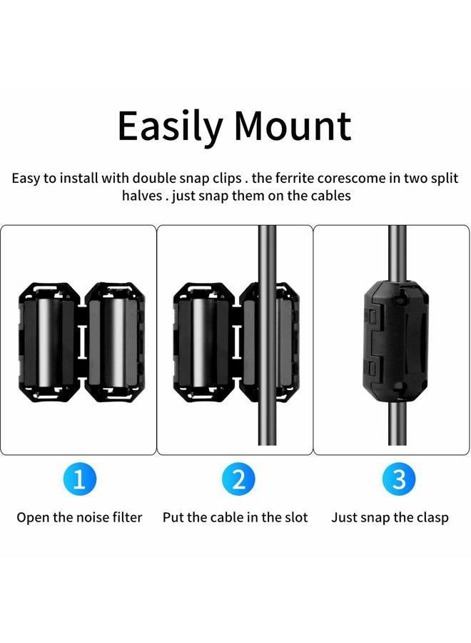 JIAKAI Ferrite Ring Core Black RFI EMI Noise Suppressor Cable Clip-20Pcs - Image 3