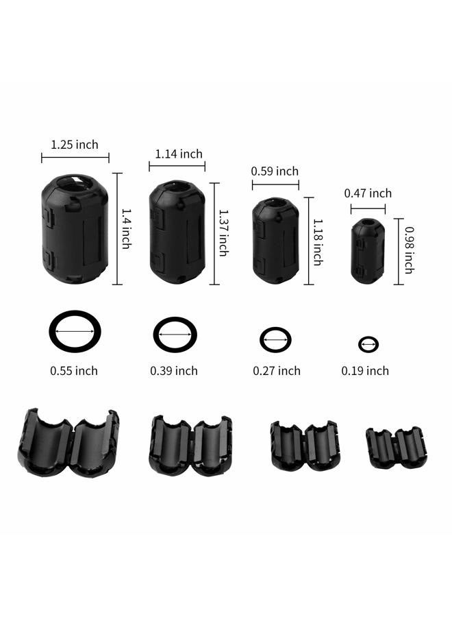 JIAKAI Ferrite Ring Core Black RFI EMI Noise Suppressor Cable Clip-20Pcs - Image 2