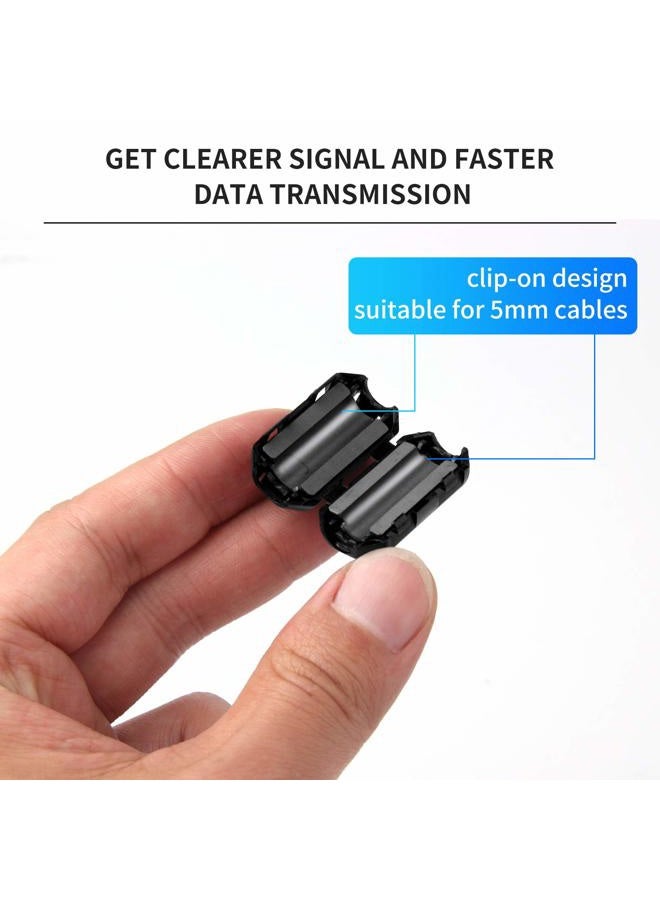 JIAKAI Ferrite Ring Core Black RFI EMI Noise Suppressor Cable Clip-20Pcs - Image 4