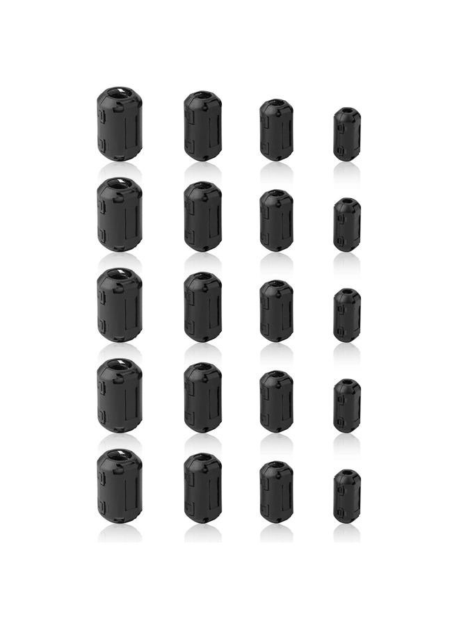 JIAKAI Ferrite Ring Core Black RFI EMI Noise Suppressor Cable Clip-20Pcs - Image 1