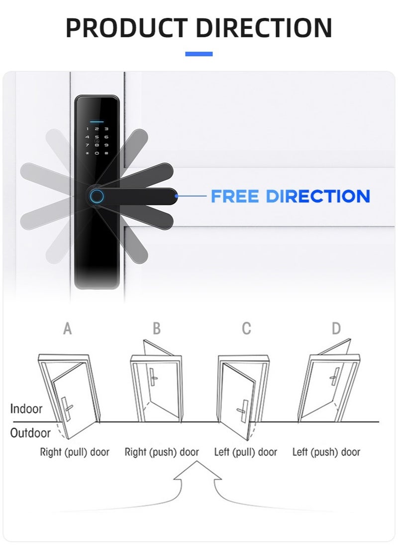 EVEREEN - LS-C91 Smart WiFi Fingerprint Door Lock - 8 Unlock Methods | App, Bluetooth, Key, Password, Card, Combo | Secure Home Entry System (Gold, Tuya version) - Image 1
