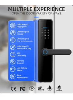 EVEREEN LS-C91 Smart WiFi Fingerprint Door Lock - 8 Unlock Methods | App, Bluetooth, Key, Password, Card, Combo | Secure Home Entry System (Gold, Tuya version)  - Image 2
