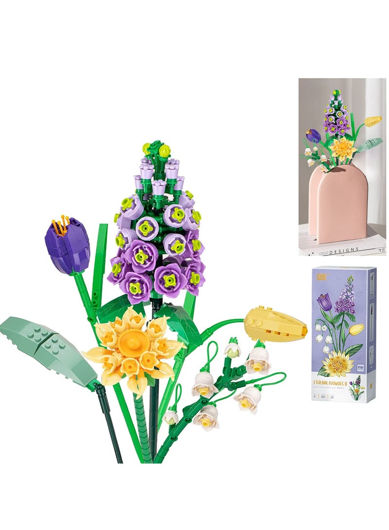 Zikra Flowers Bouquet Building Kit Artificial Flower Blocks Set Toy for Adults Creative Botanical Collection Home Decor Birthday Gifts Girls - Image 1