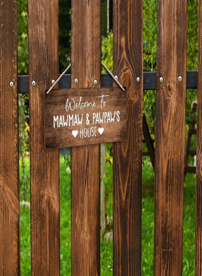 FUGWN Welcome to Mawmaw and Pawpaw's House Hanging Wooden Signs 12x6, Mawmaw Pawpaw Gifts, Grandparents Gifts House Wall Decor, Grandkids Welcome Sign Home Decor Gifts for Grandparents - Image 5