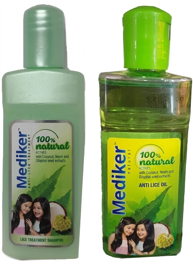 Mediker Anti Lice Treatment Shampoo and Oil - 50ml Each