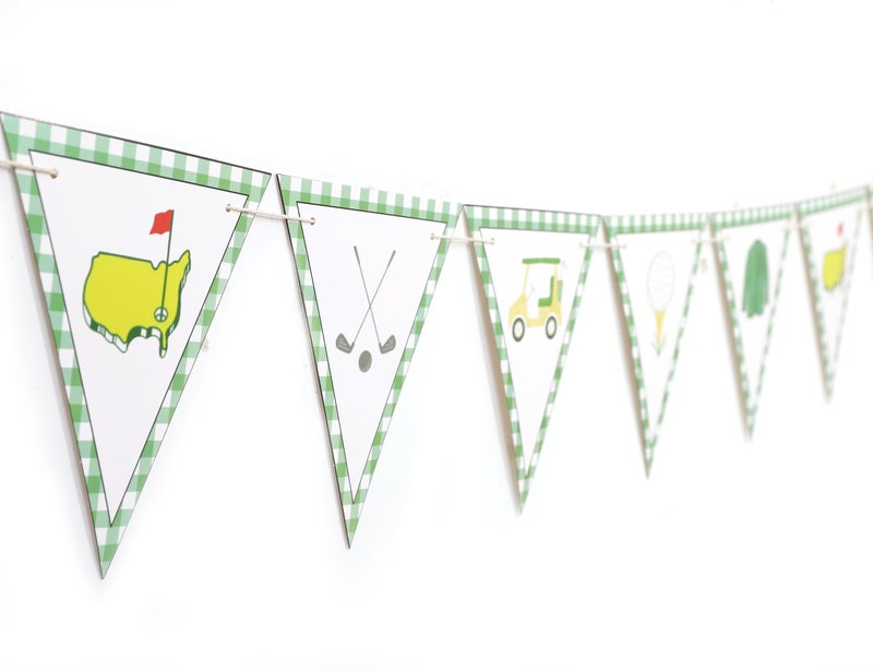 beaded Golf Themed Birthday Banner - Golf First/1st Birthday Party Decorations,Hole In One Party Banner,Hole In One First Year Banner - Image 1