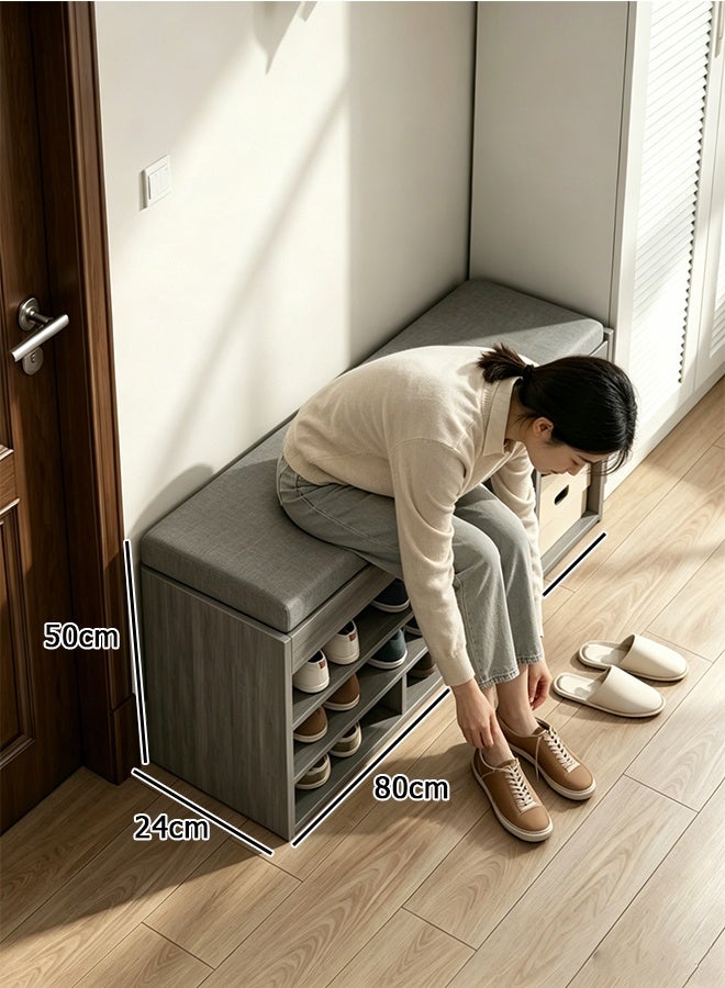 CozyNest Shoe storage cabinet with cushion, large-capacity 3-tier shoe rack with hidden storage compartment, entryway storage bench shoe organizer for bedroom, living room and corridor. - Image 2