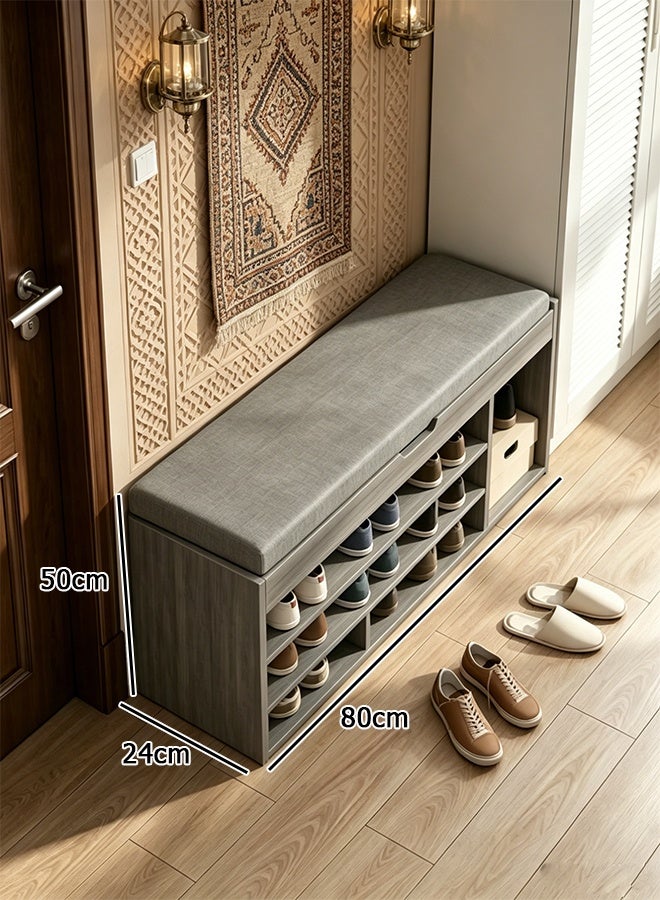 CozyNest Shoe storage cabinet with cushion, large-capacity 3-tier shoe rack with hidden storage compartment, entryway storage bench shoe organizer for bedroom, living room and corridor. - Image 3