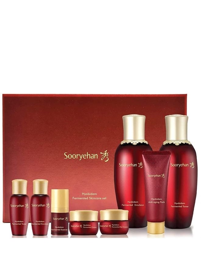 Sooryehan HYOBIDAM Fermented Skincare Gift Set - Korean Skincare, Revitalizing Toner, Emulsion Lotion, Essence, Cream, Cleansing Foam, Sheet Mask by LG Beauty  - Image 1