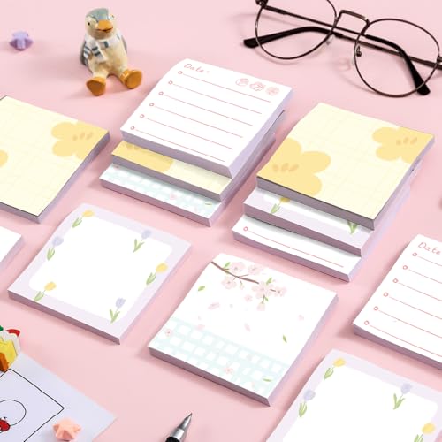 RAINBAM Cute 4 Pack/200 Sheets 3x3 inch Sticky Notes Set, Adorable Cartoon Memo Pads with High-Adhesive, Reusable Tearable Post it Notes for Journal Planners Office School Home, Bulk Stationery Gift - Image 5