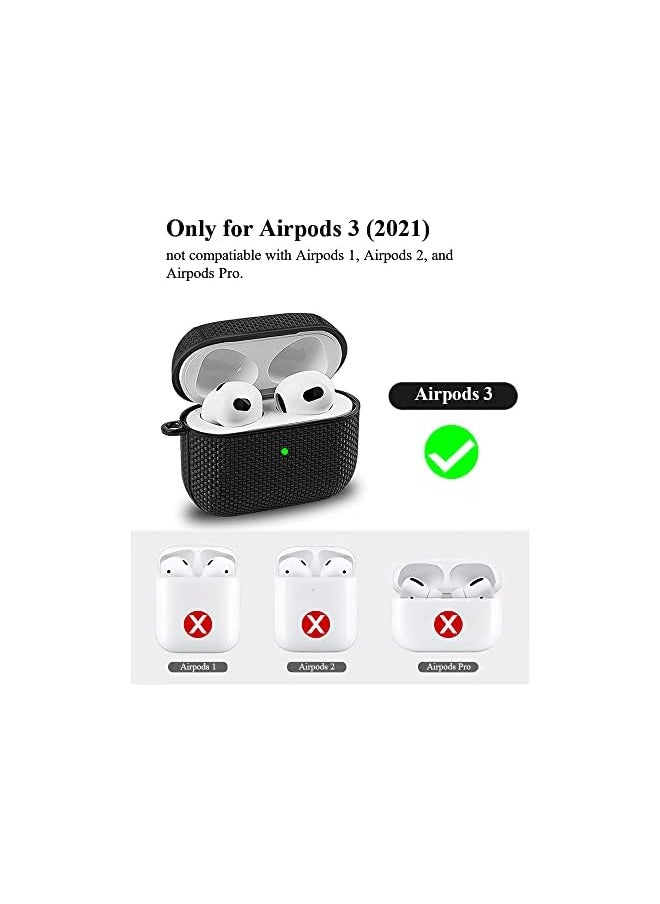erorex - Protective Case For Air Pods 3Rd Generation 2021 Shockproof Anti Scratch Proof Full Protection Skin Cover With Keychain Compatible With Air Pods 3 Case Front Led Visible - Image 1