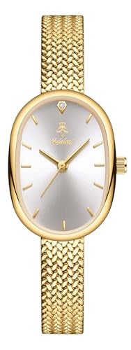 MASTOP Petite Vintage Oval Gold Women’s Watch, Waterproof Elegant Bracelet Watch for Small Wrists Minimalist Easy to Read (Gold White) - Image 1