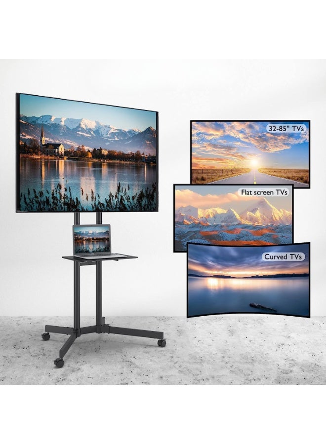 Portable Universal TV Stand with Wheels – Fits 32-85 Inch Plasma/LCD/LED/OLED TVs, Max Load 60kg, 600×400mm Mounting - Image 3