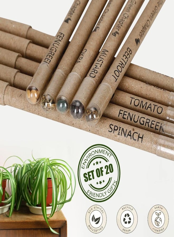 THE GREEN CHAPTER Grow Pens – Write, Plant & Watch Nature Bloom GreenLeaf Seed Pens,Sustainable Blue Ball Pens That Grow into Herbs & Flowers (Pack of 20) - Image 2