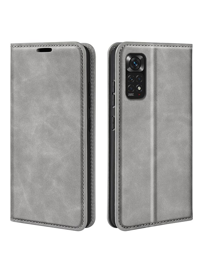 The Bros Case For Xiaomi Redmi Note 11 4G / Note 11S Retro-skin Magnetic Suction Leather Phone Case