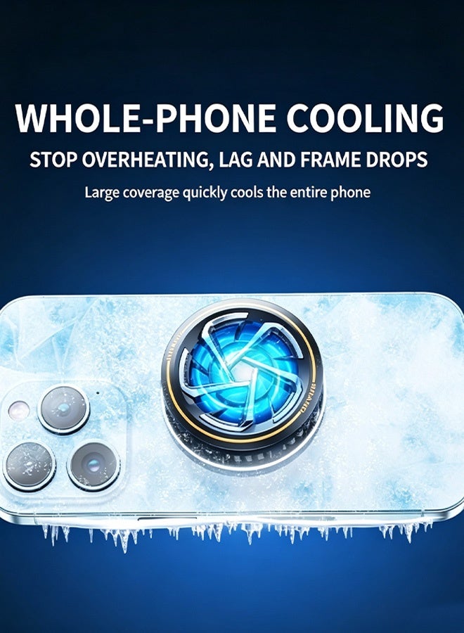 Universal Portable USB Magnetic Semiconductor Wired Mobile Phone Cooler Game Magnetic Phone Cooler, Portable Phone Cooling Fan, Universal Phone Fan Cellphone Radiator for iOS/Android/Tiktok Live Streaming ect,With gaming finger sleeves - Image 2