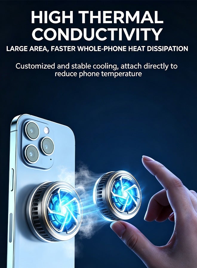 Universal Portable USB Magnetic Semiconductor Wired Mobile Phone Cooler Game Magnetic Phone Cooler, Portable Phone Cooling Fan, Universal Phone Fan Cellphone Radiator for iOS/Android/Tiktok Live Streaming ect,With gaming finger sleeves - Image 4