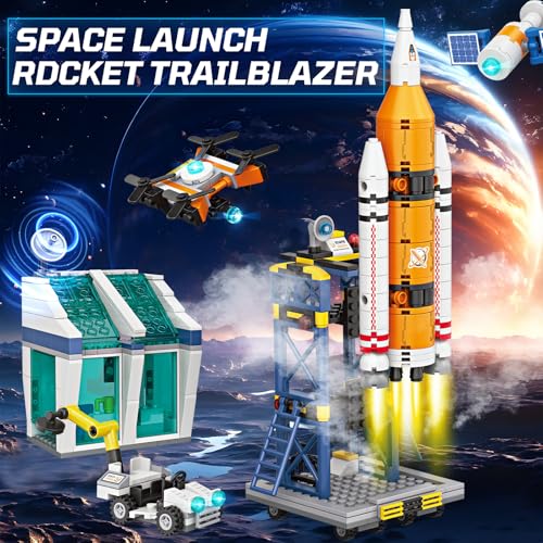 Sciencow Exploratory Building Blocks Set 461PCS Rocket Space Shuttle Moon Buggy and Satellite Kit STEM Learning with Space Capsule Ideal for 612 Year Old Boys - Image 5