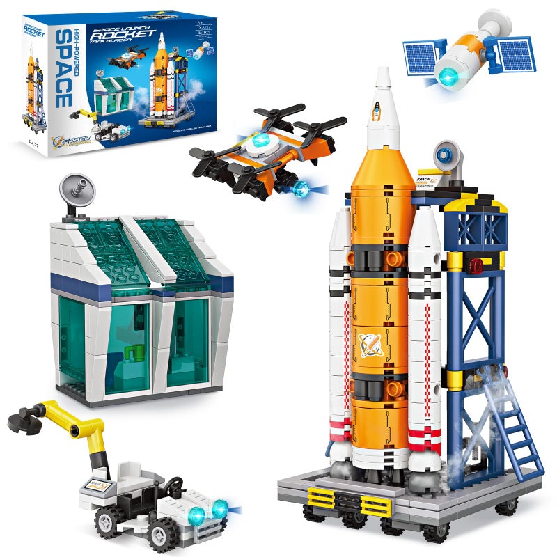 Sciencow Exploratory Building Blocks Set 461PCS Rocket Space Shuttle Moon Buggy and Satellite Kit STEM Learning with Space Capsule Ideal for 612 Year Old Boys - Image 3
