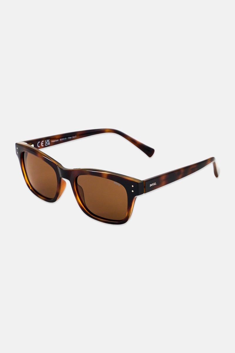INVU Men B2203 Rectangular Sunglasses, Havana Brown - Image 3