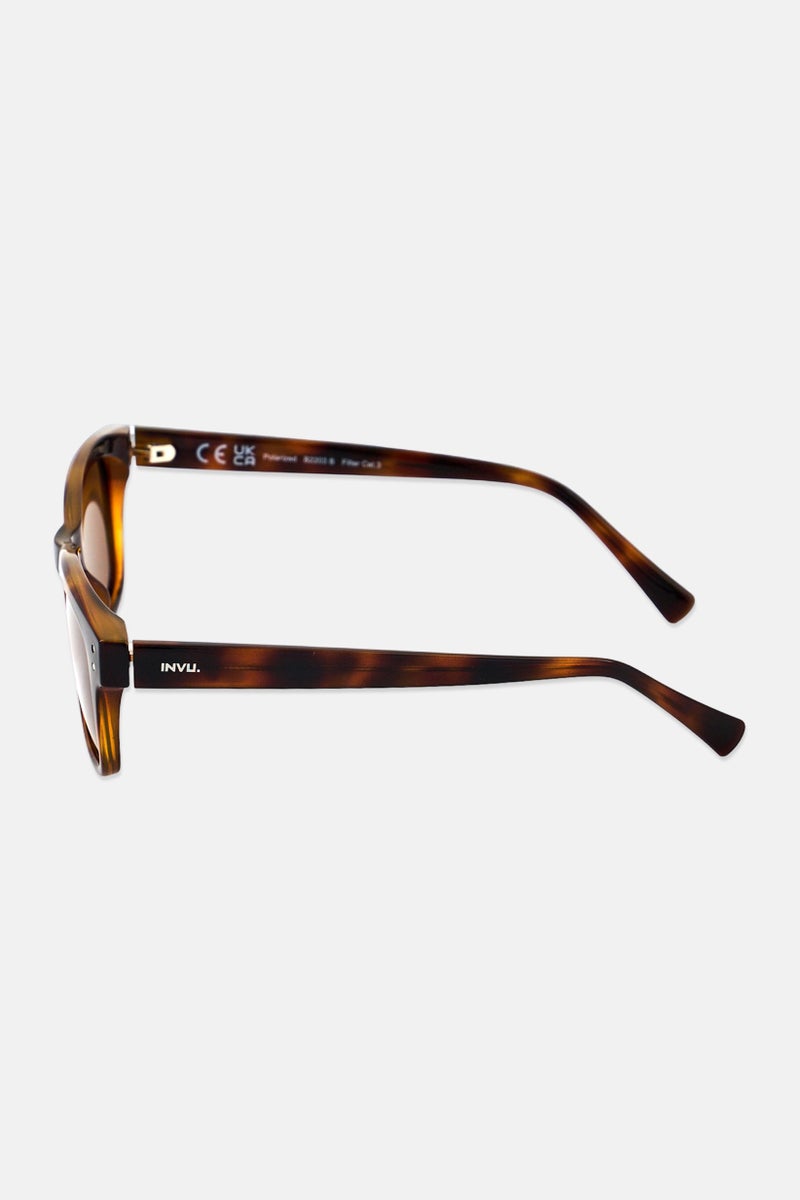 INVU Men B2203 Rectangular Sunglasses, Havana Brown - Image 4